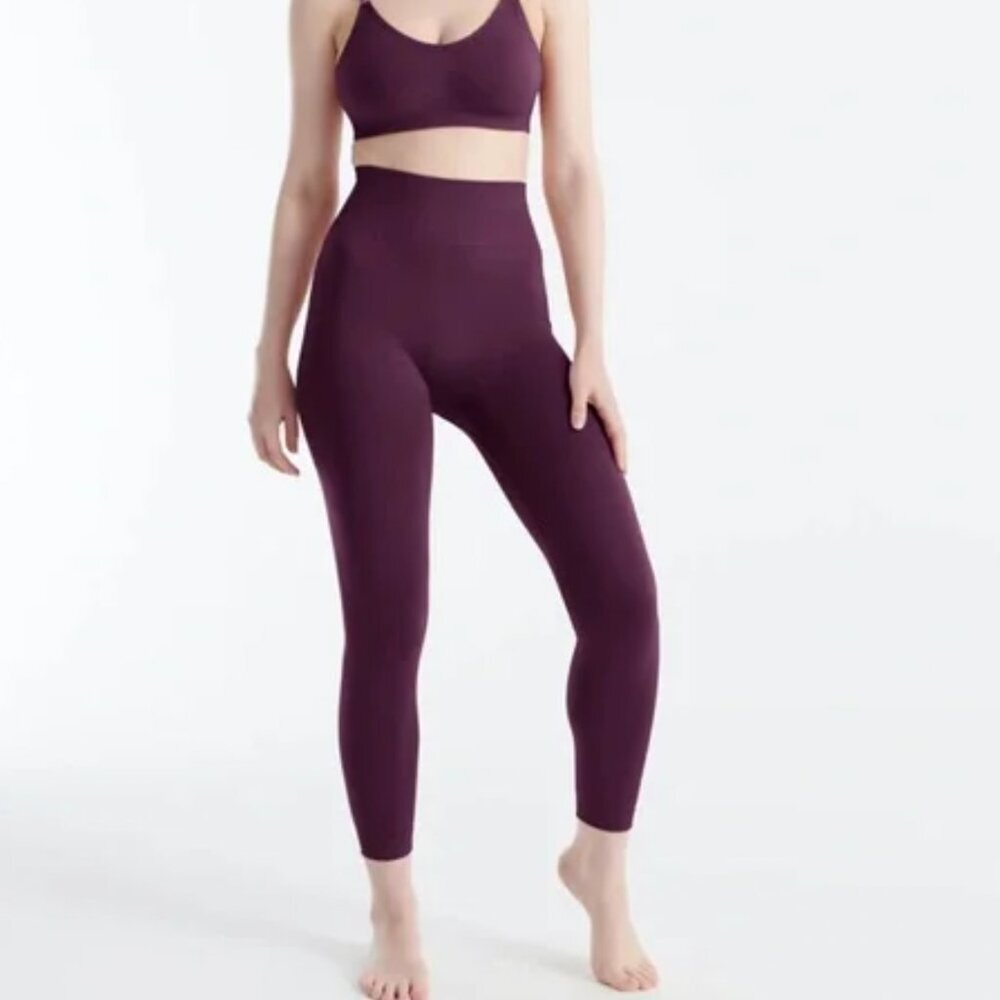 Knix Burgundy High Rise Seamless Legging Tights Pants Women's Size Medium Small